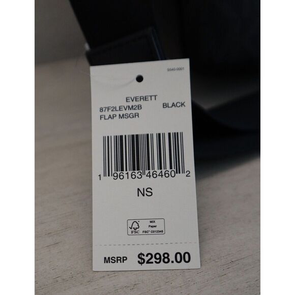 Michael Kors 87F2LEVM2B Unisex Black "MK" Logo Everett Flap Messenger Bag - Picture 11 of 13